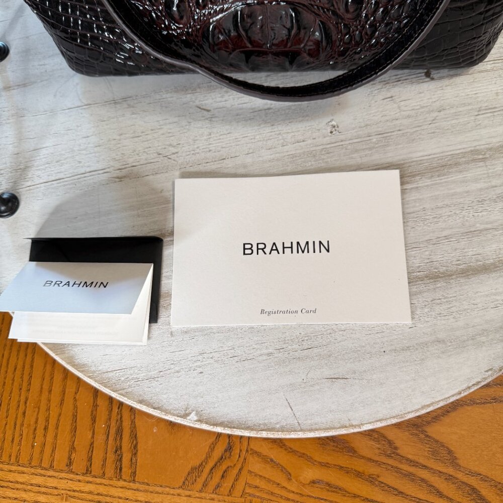 Brahmin Medium Asher Cocoa Melbourne Leather Tote - image 2